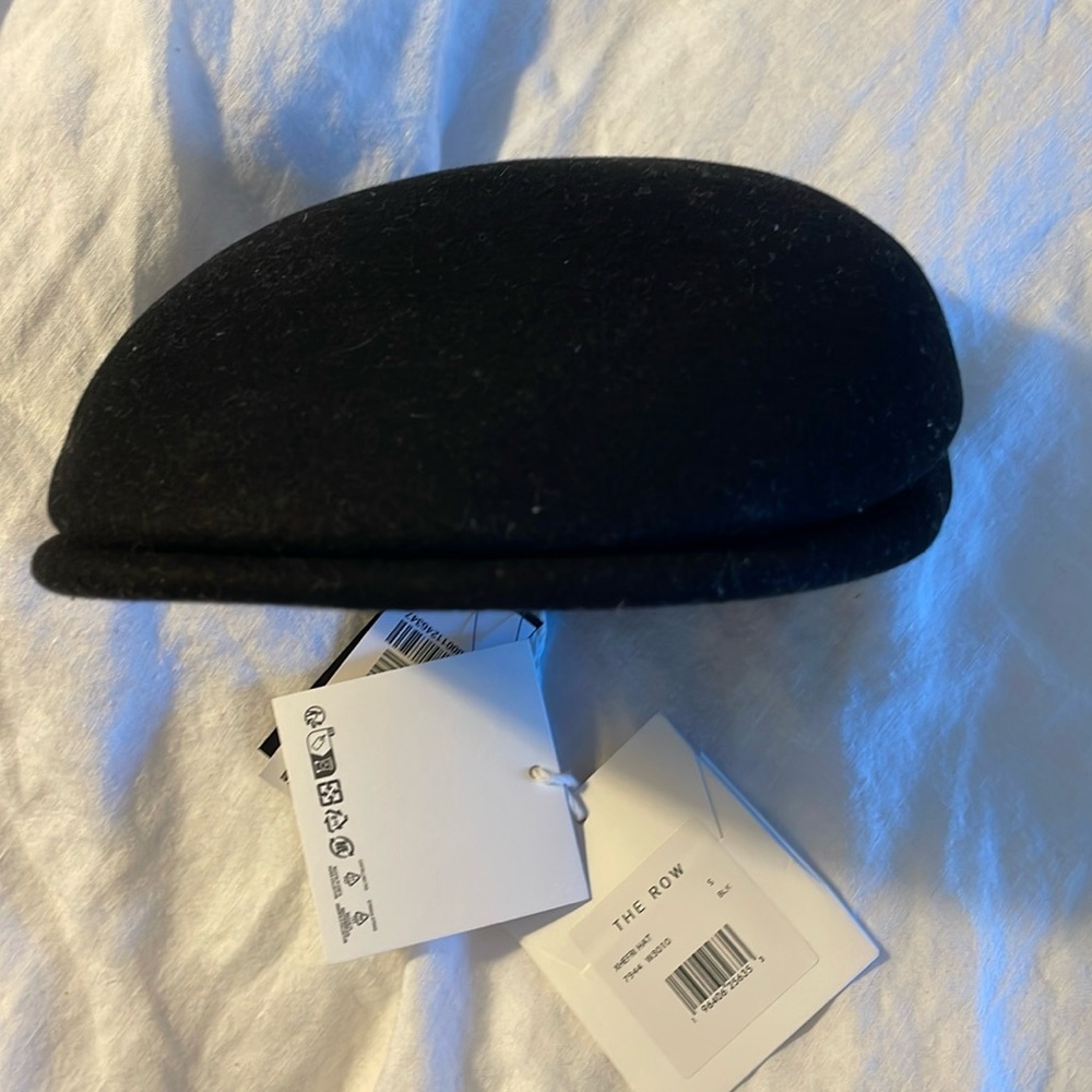 The Row black Xhefri Hat in Wool